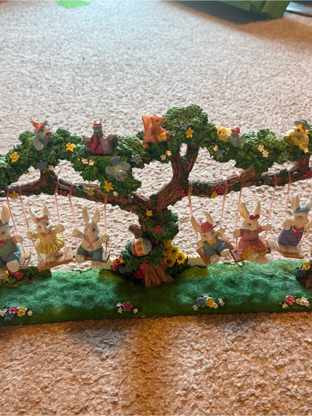 Vintage Swinging Bunnies Easter Decor Holiday